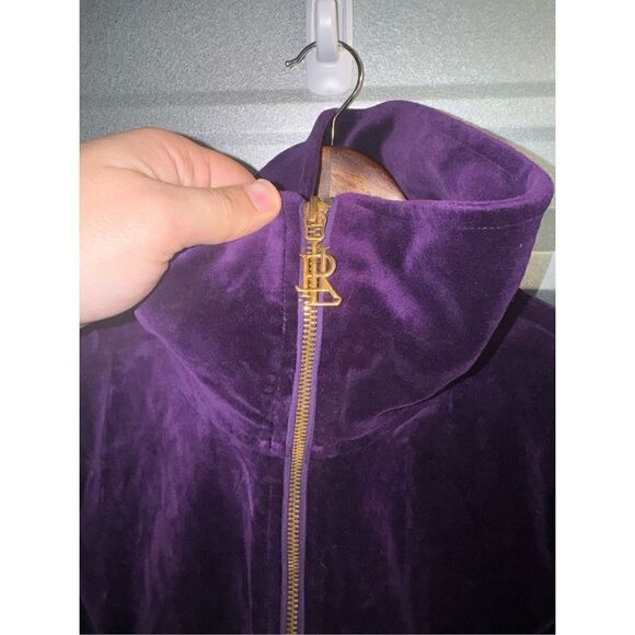 Purple Velvet Lauren Ralph Lauren Collection Full Zip Track Jacket - Picture 3 of 11